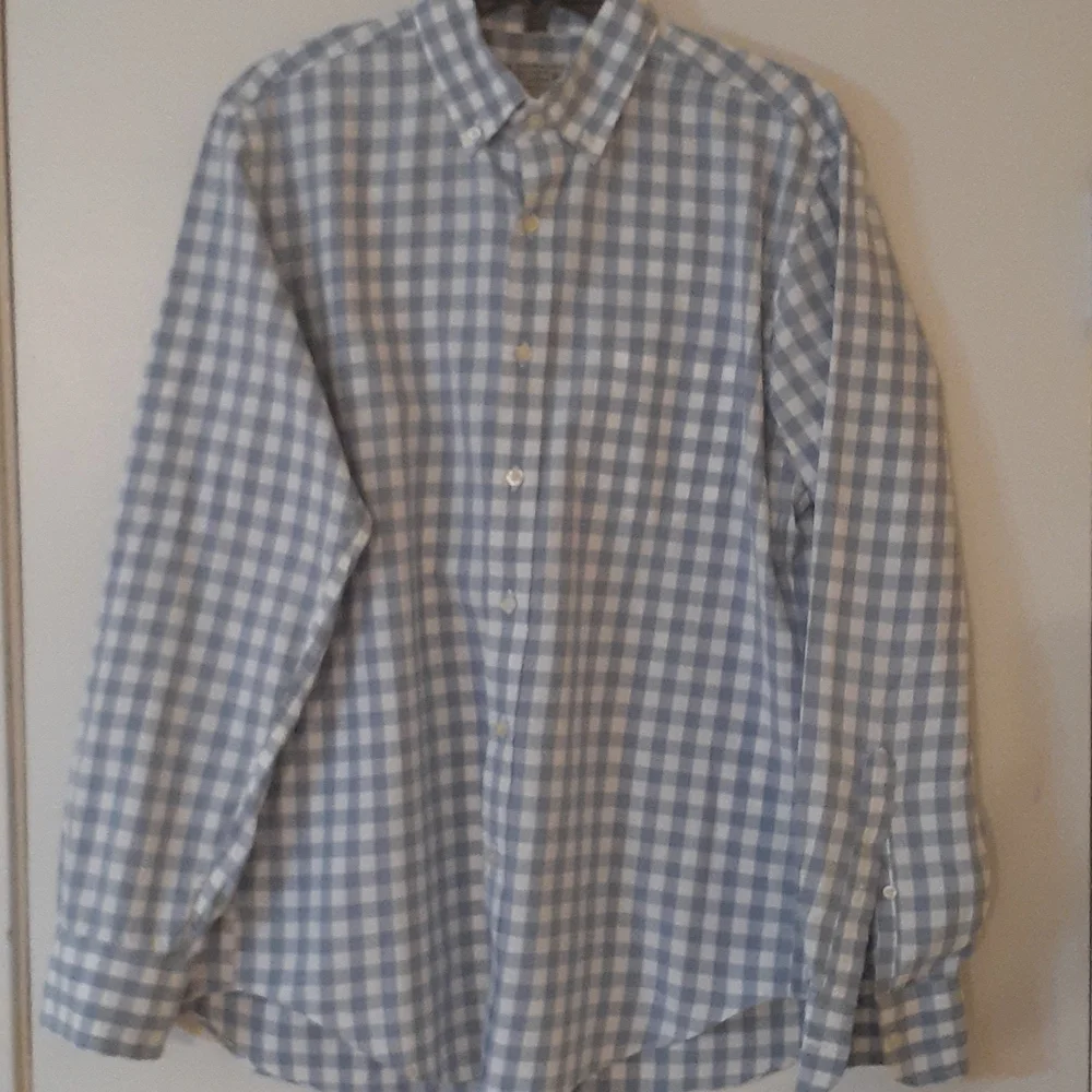 J. CREW Men's Blue Gray Checkered Button Down Shirt M